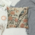 thumbnail image 2 of Nawypu  Designer Vintage Floral Throw Pillow Covers for Couch,Brown Pillowcases with Bird and Rose Pattern Decorative Square Cushion for Bed Living Room Outdoor Cafe Car, 2 of 5