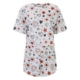 thumbnail image 5 of 2 Piece Short Pajama Set for Women Stylish Print Crew Neck Short Sleeve Tee Shorts Loose Casual Sleepwear Black L, 5 of 9