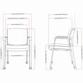 thumbnail image 5 of Lorell LLR30951 Healthcare Guest Chair with Casters, Black, 5 of 7