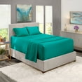 thumbnail image 3 of LammaLoe Extra Deep Pocket King Sheets Set, 4 Piece, Fits 18"-24" Mattress, Breathable & Extra Soft Bed Sheets, Teal, 3 of 9