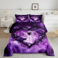 thumbnail image 2 of Feelyou Purple Thorny Rose Full Size Comforter Sets for Couple, Gothic Spider Web Bedding Comforter Set, Romantic Love Heart Reversible Bedding Sets, Luxury Bedroom Decor, 3 Pieces, 2 of 8