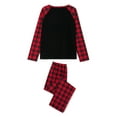 thumbnail image 6 of Elippeo Family Matching Christmas Pajamas, Letter  Deer Head Print Long-Sleeved Tops + Plaid Trousers Sleepwear Outfits, 6 of 10