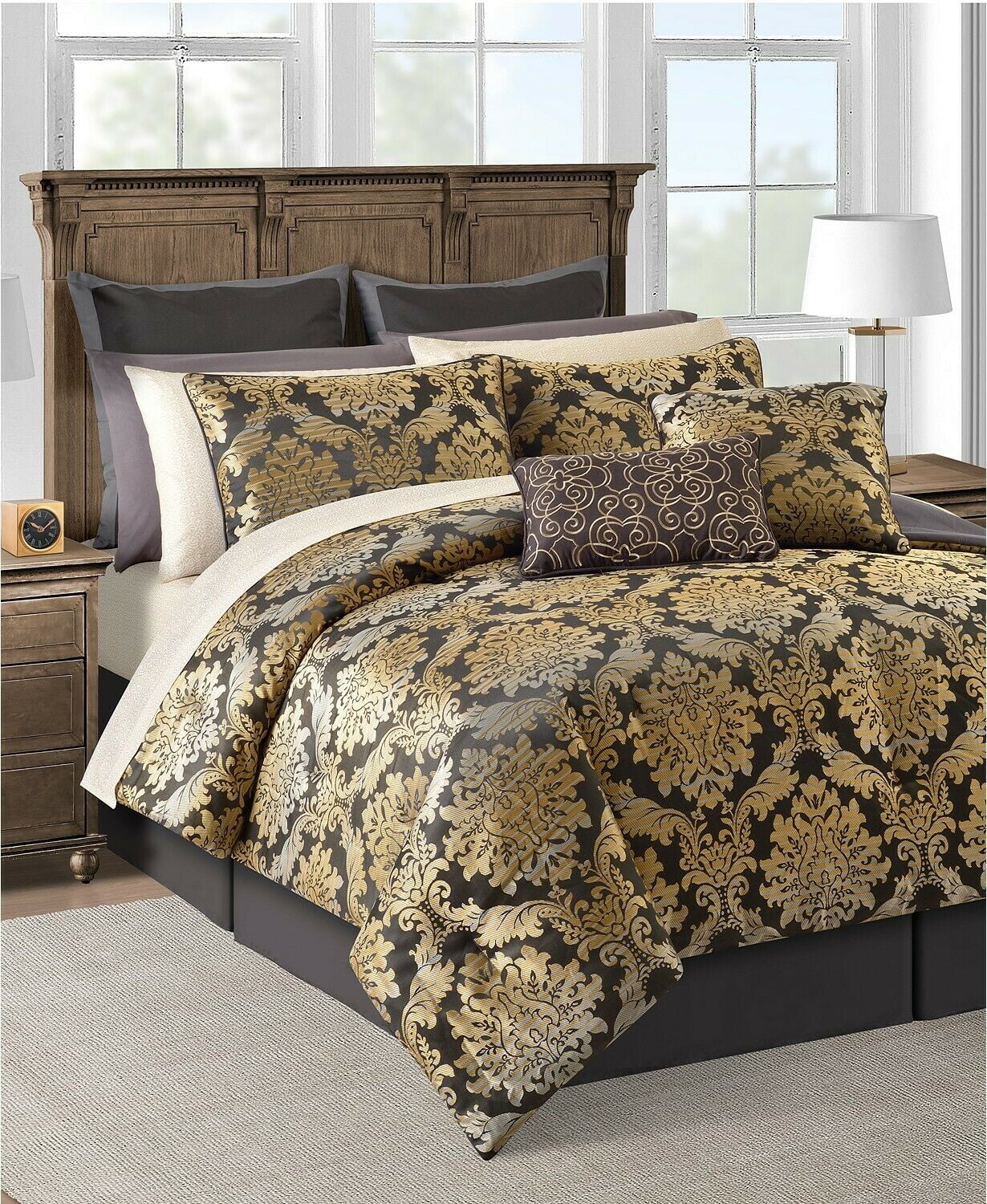 Sunham Carrington 20Pc Woven Jacquard 2 Sheet Set + Comforter Set