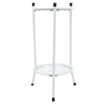 2‑Tier Metal Plant Stand Portable Metal Plant Stand Indoor Outdoor Convinient Pot Stand for Decor Holder Display Shelf Rack Home Decoration for Garden Patio Living Room Corner Balcony(White)