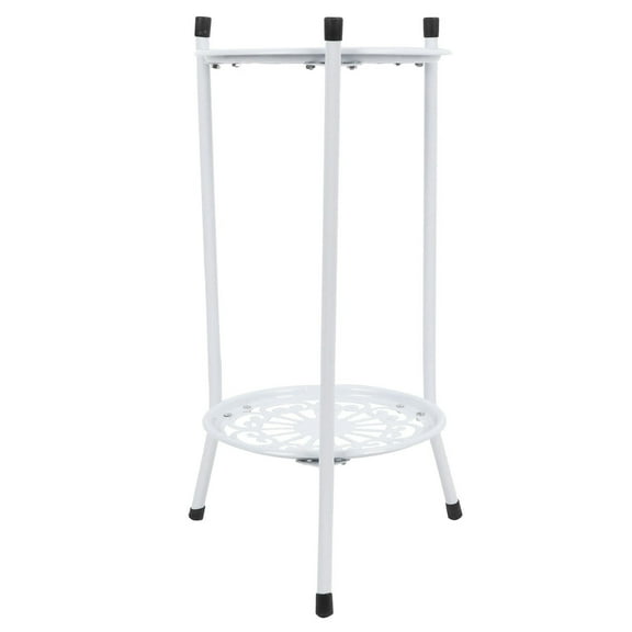 2‑Tier Metal Plant Stand Portable Metal Plant Stand Indoor Outdoor Convinient Pot Stand for Decor Holder Display Shelf Rack Home Decoration for Garden Patio Living Room Corner Balcony(White)