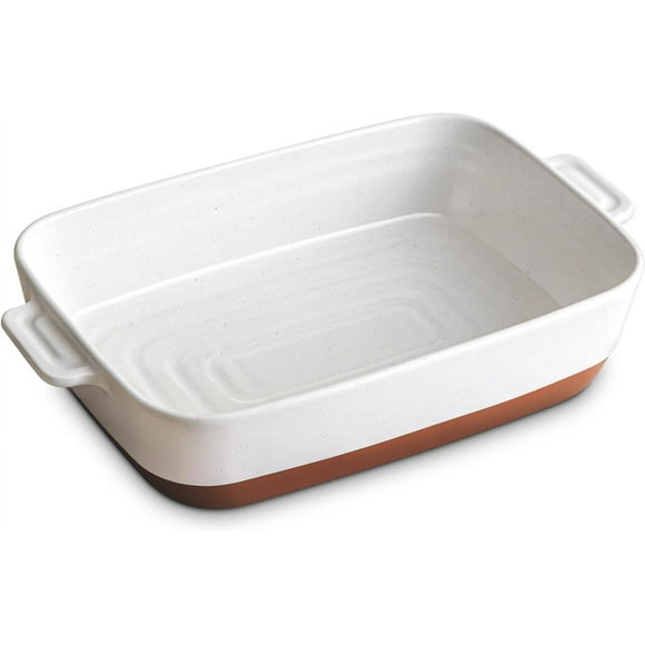 Casserole Dish, 9x13 Ceramic Baking Dish, Large Lasagna Pan Deep for Oven, 140oz Baking Pan with Handles, Oven Safe and Durable Bakeware for Lasagna, Roasts, Glaze with Specks