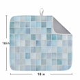 thumbnail image 6 of Light Blue Gray Color Block Dish Drying Mats for Kitchen Counter,Absorbent Microfiber Dish Drainer Rack Mat Summer Ocean Watercolor Square Drying Pad for Sinks,Utensils,Countertops,16x18in, 6 of 9