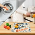 thumbnail image 3 of Yayeee Dish Drying Mat for Kitchen Counter 16" x 18" Microfiber Super Absorbent Coffee Decorative Pad, Blue Sardines Pattern, 3 of 9