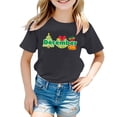 thumbnail image 1 of PMVFHDE Hauts d'Été pour Filles T-Shirts d'Été Manches Courtes pour Filles Tunique Manches Courtes pour Filles T-Shirts d'Été Manches Courtes Col Rond pour Enfants avec Imprimés Mensuels Noir, 6-7 Ans, 1 of 4