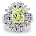 thumbnail image 3 of Luxe Jewelry Designs Women's Stainless Steel Engagement Ring with Apple Green CZ Stone - Size 6, 3 of 4