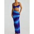 thumbnail image 6 of Women'S 2 Piece Sets Summer Beach Sexy- Ruched Backless - Top and Cut Out Skirt Night Out Dress Blue M, 6 of 7