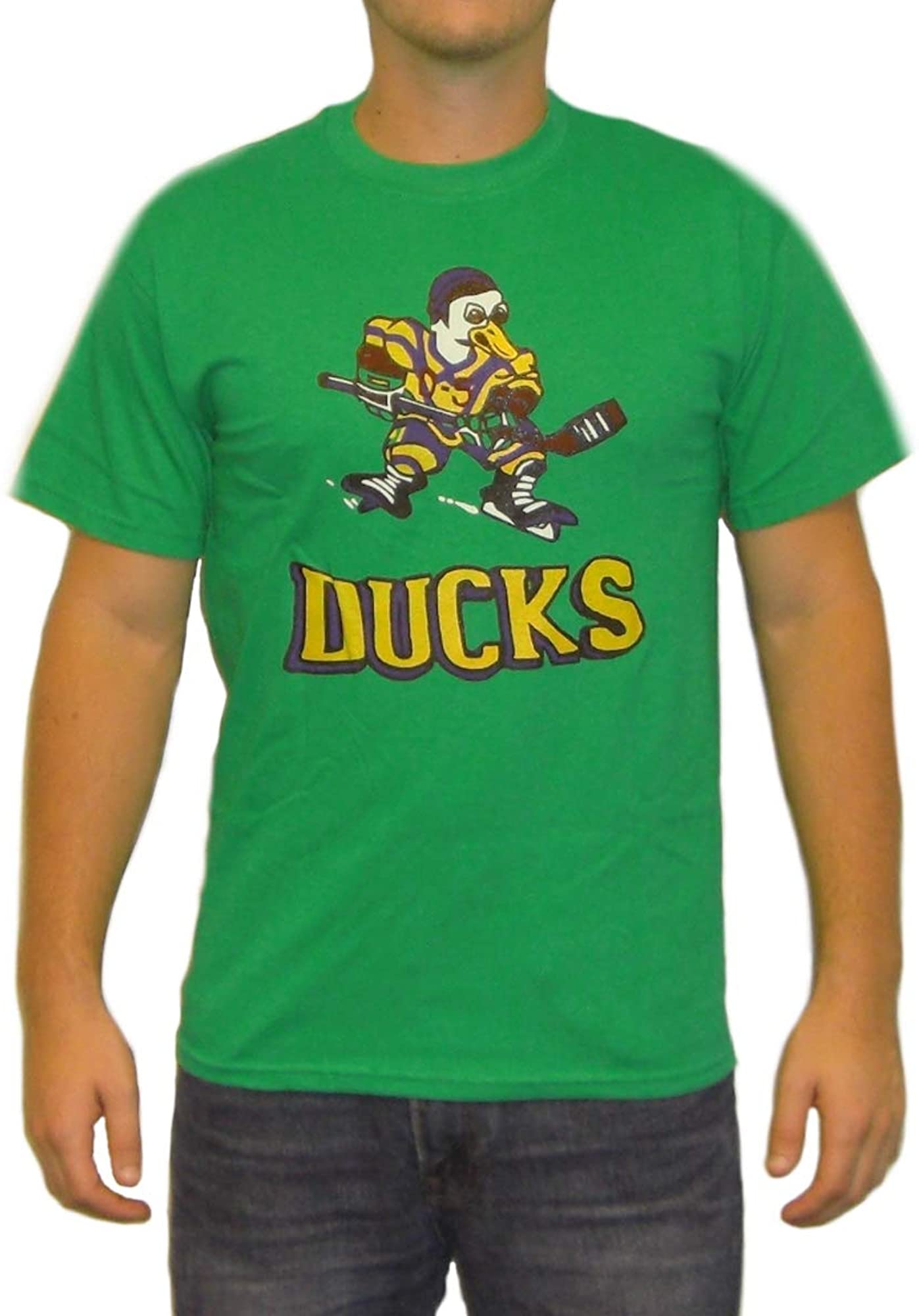 Mighty Ducks Movie Jersey T-Shirt Logo Costume Hockey Player Team 90s Green 