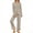 Khaki, variant on Posijego Women's Lounge Sets 2 Piece Outfit Knit Long Sleeve Sweater Pants Sleepwear Loungewear Spring Clothes