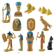 12 Pieces Ancient Figures, Civilization Model Early Educational Toy Novelty Bastet King Tutankhamen Mummy Case