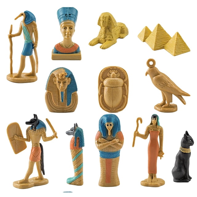 12 piezas de del , modelo de civilización , juguete educativo para edades tempranas, novedad, Bastet, rey, Yotijar Figuras del Antiguo Egipto