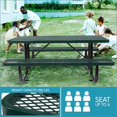 thumbnail image 2 of Picnic Tables | Mesa de Picnic, 6 ft Outdoor Steel Picnic Table with Umbrella Hole, for Patio Campground, Forest Green | Rectangle | Carbon steel, 2 of 7