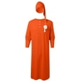 thumbnail image 4 of Tisuna Long Robe Sleepwear For Men Solid Color Long Sleeve Crew Neck Homewear With Hat Comfortable Lightweight Male Spring Autumn Pajamas Outfits Red Size M, 4 of 4