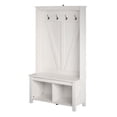 thumbnail image 4 of Woven Paths Scandi Farmhouse Entryway Hall Tree Bench, Ivory Oak, 4 of 9