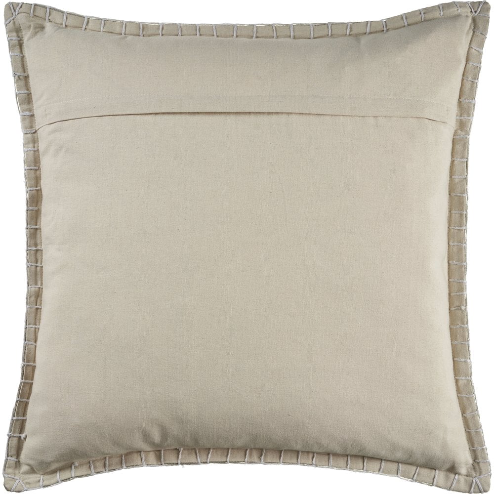 Ox Bay Wilma Set of 2 Gray Stitch Bordered 24" x 24" Cotton Adult Decorative Throw Pillow Covers