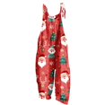 thumbnail image 2 of LOVEVERClearance Women‘s Fashion Christmas Print Loose Adjustable Wide Leg Pocket Overalls, 2 of 5
