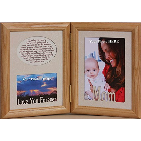 5x7 Mom Loving Memory Poem Hinged Double Memorial Bereavement Condolence Sympathy Tribute Funeral Keepsake Picture Photo Frame Lightmedium