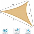thumbnail image 2 of Waterproof Sun Shade Sail 2 x 2 x 2, 2m Triangle Garden Sail, 98% UV Block 2 x 2 Triangle Sun Shade Sail for Outdoor Patio Canopy with Free Ropes, Sand/Yellow (, 2 of 5