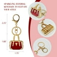 thumbnail image 3 of Wrapables Stylish Crystal Rhinestone Handbag Shaped Purse Charm Keychain, Red, 3 of 6