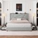 thumbnail image 2 of Bed frame with 4 storage drawers, upholstered platform bed frame, solid wood slats support, no need for box spring platform bed My Lux Decor Round, 2 of 8