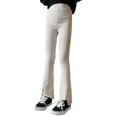 thumbnail image 4 of Toddler Girls Pants Tollder High Elastic Waist Flare Leg Casual Long Bell Bottom Trousers Pants for Girls Size 5-6T, 4 of 8