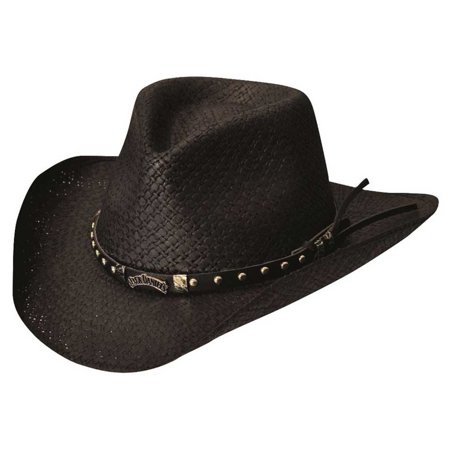 Jack Daniels Cowboy Hats - Jack Daniels Men's Soft Toyo Straw Cowboy Hat, 3.25