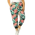thumbnail image 2 of Unique Bargains Women's Plus Tropical Floral Elastic Waist Pants with Pockets, 2 of 8