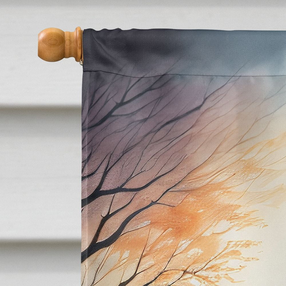 Halloween Bernese Mountain Dog House Flag 28x40IN Double-Sided Polyester Decorative Sleeve Pole Flag for Outdoor Home Garden