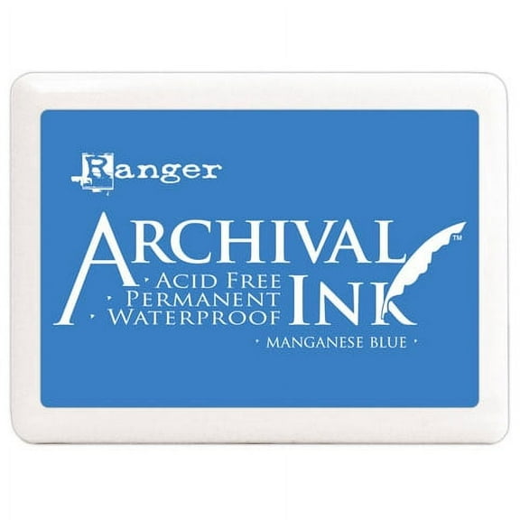 Ink Pad Jumbo Manganese Blue Archival Dye Permanent Waterpro