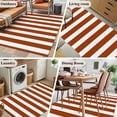 thumbnail image 6 of Burnt Orange Stripe Large Area Rugs for Bedroom Living Room, Soft Non Slip Carpet Bedside Rug, Farmhouse Striped Abstract Art Rectangular Floor Cover Kitchen Accent Rug 4'x6' for Dining Room/Office, 6 of 9
