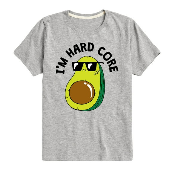 Instant Message - I'm Hard Core - Avacado Pit Cool - Toddler & Youth Short Sleeve Graphic T-Shirt