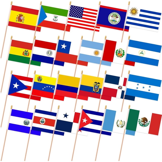 YanonmyfdWorld Cup Handheld Flags, 48 Countries International Stick Flags with Plastic White Pole for World Cup Decorations 2026- Double Sided Polyester Fabric Small Flag on Stick for Olympic Party