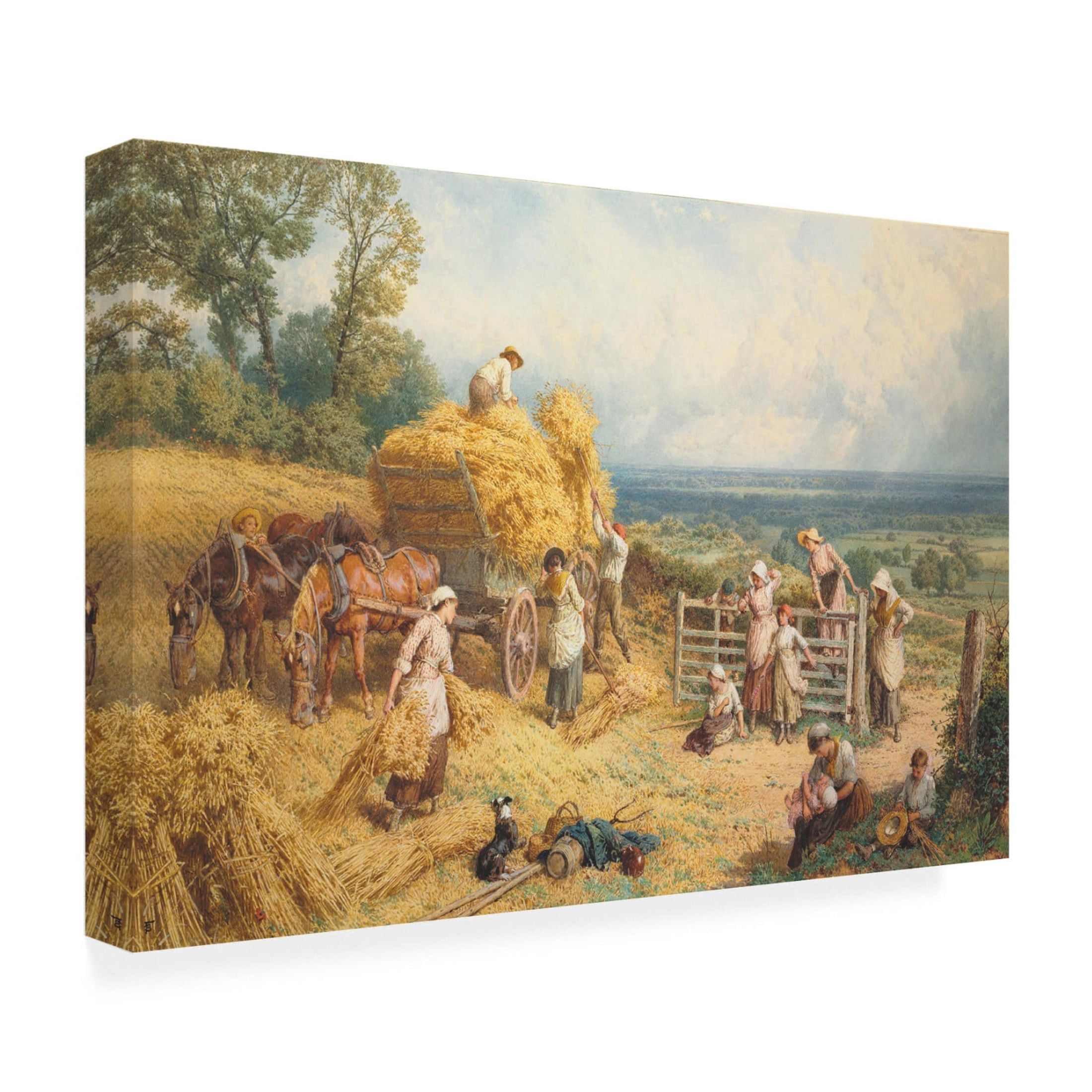 Myles Birket Foster 'Harvest Time' Canvas Art - 47 x 30 Inches