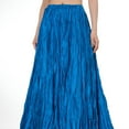 thumbnail image 6 of Womens a Line Flowy Pleated Maxi Skirt Summer Casual Vacation Low Rise Flowy Dance Oversized Skirt Long Skirts for Women Jeans Skirt Blue One Size, 6 of 8