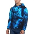 thumbnail image 3 of Pofeuu Blue Fire Wolf Print Mens Casual Hooded Collar Drawstring Hoodies Pullover Sweatshirts Casual Long Sleeve Shirts-XX-Large, 3 of 7