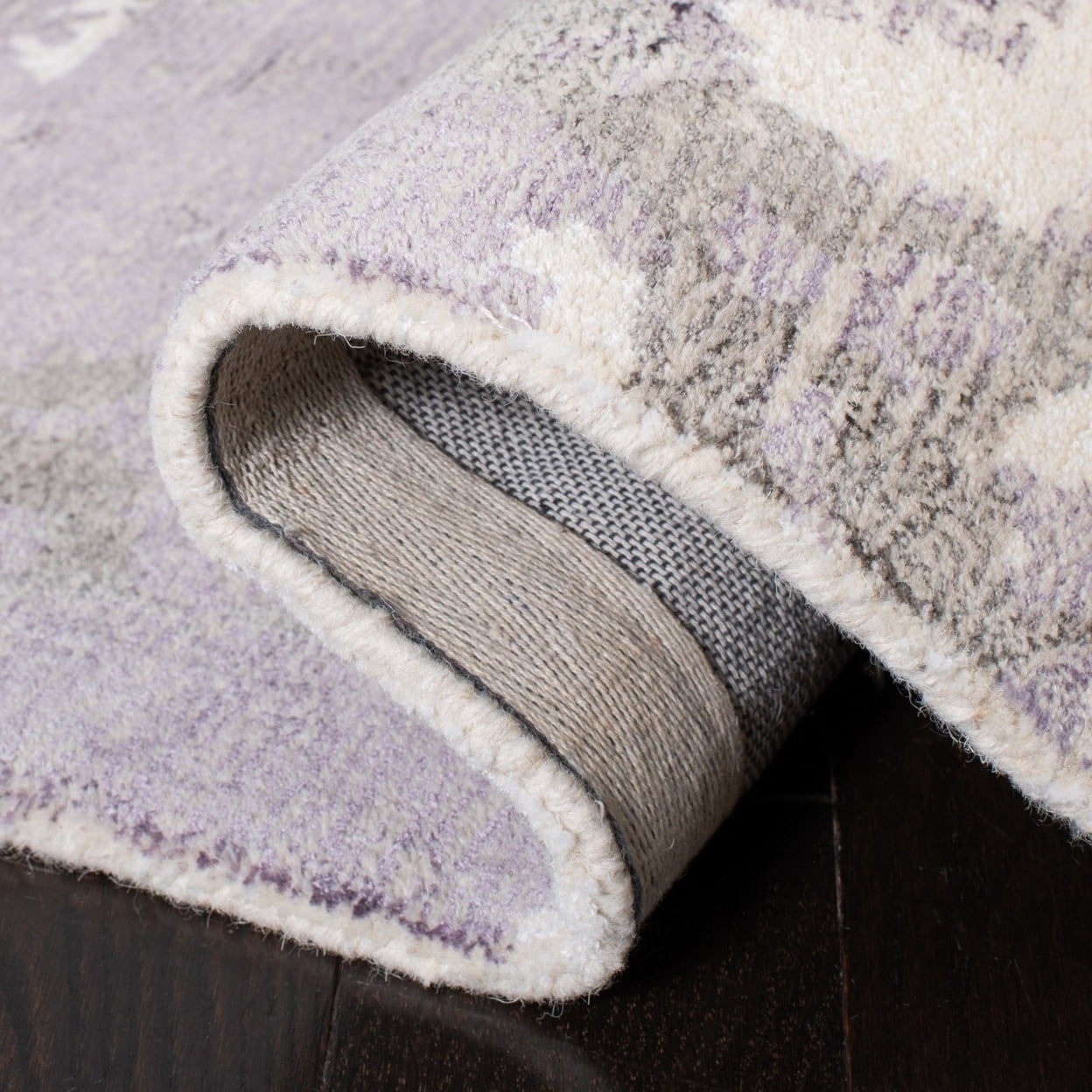 SAFAVIEH Restoration Vintage Conway Abstract Distressed Area Rug, Purple/Ivory, 5' x 8'