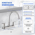 thumbnail image 5 of KINGTACK Two Handles Kitchen Faucet, 3 Hole or 4 Holel Faucet for Kitchen Sink, Brushed Nickel, 5 of 7