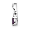 thumbnail image 2 of Auriga 14K White Gold Amethyst Diamond Pendant for Women, 2 of 5