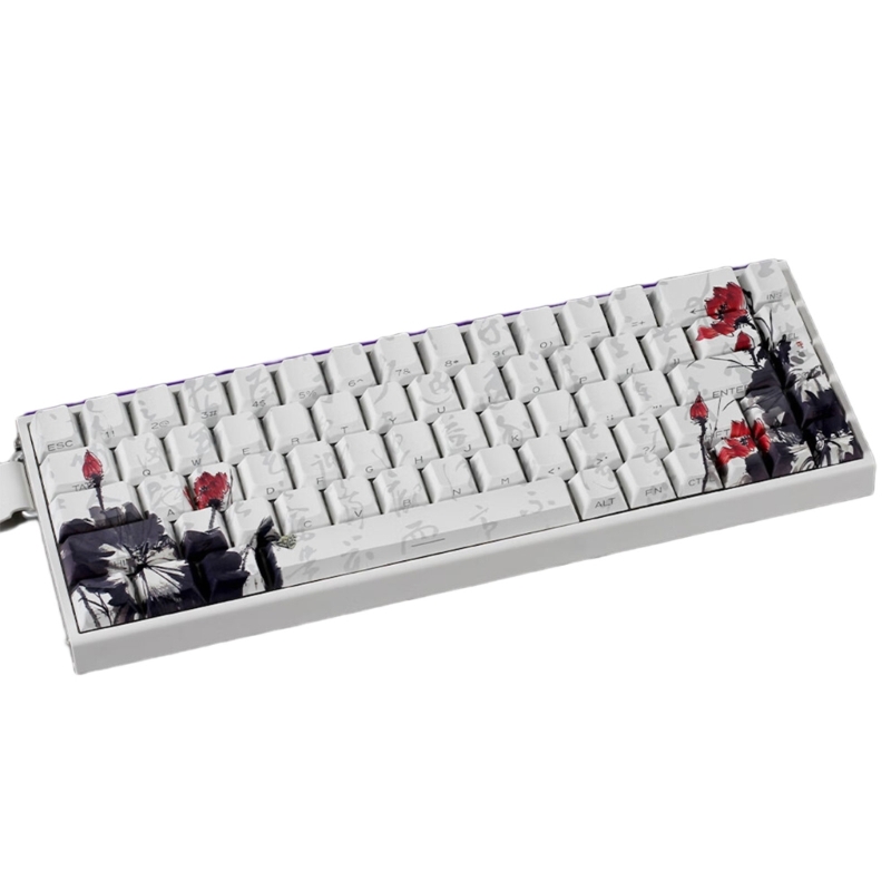 Plum Blossom PBT Keycaps for Cherry M Switches OEM Profile 60/68Key Set Oil Resistant Mechanical Keyboard Accessories