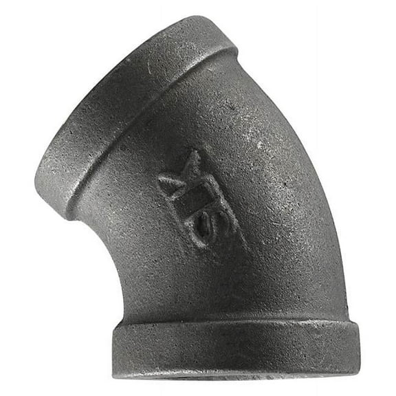 BK Products Equal Elbow Pipe Fitting - 45 Degree, Malleable Iron - 1-1/4 In, Black