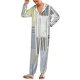 thumbnail image 5 of Abstract Geometric Textile Design Unisex Adult Onesie Pajamas with Pockets for Women Men Hooded Loungewear, 5 of 8