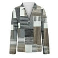 thumbnail image 3 of Women Exquisite Light Smooth Reverse Printing Long Sleeve Polyester Top Blouse Shirt(Gray,XL), 3 of 4