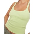 thumbnail image 3 of Womens Ladies Ribbed Camisole Thick Strap Low Cut Tight Slim Fitted Sporty Workout Shirts Tank Tops, 3 of 6