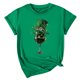 thumbnail image 3 of El Día de San Patricio Manga Corta Cuello Redondo Suéter Casual Top, Ligero 95% Poliéster 5% Blusa de Spandex para Vacaciones Y Uso Diario, Tops de Mujer Casual, 3 of 5