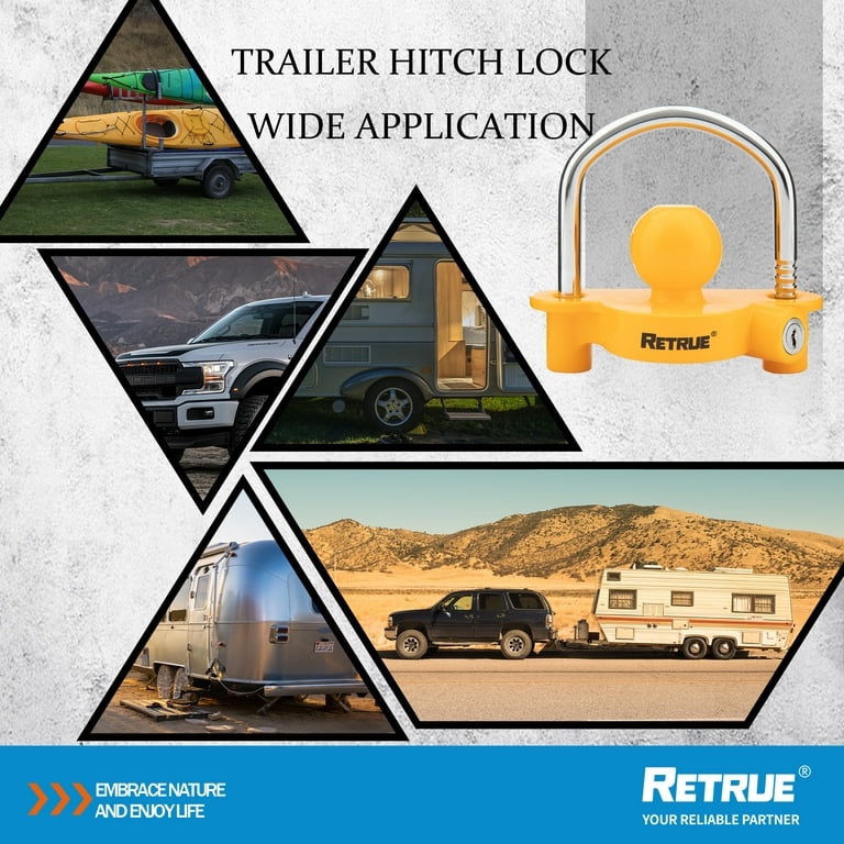 RETRUE Universal Coupler Lock Trailer Locks Ball Hitch Trailer