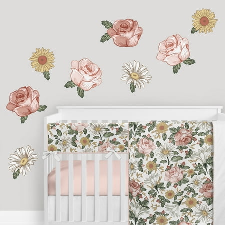 UPC: 0846480082491 | Vintage Floral Wall Decal (Set of 4) by Sweet Jojo Designs